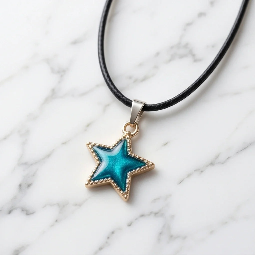 Teal Shimmer Star Pendant