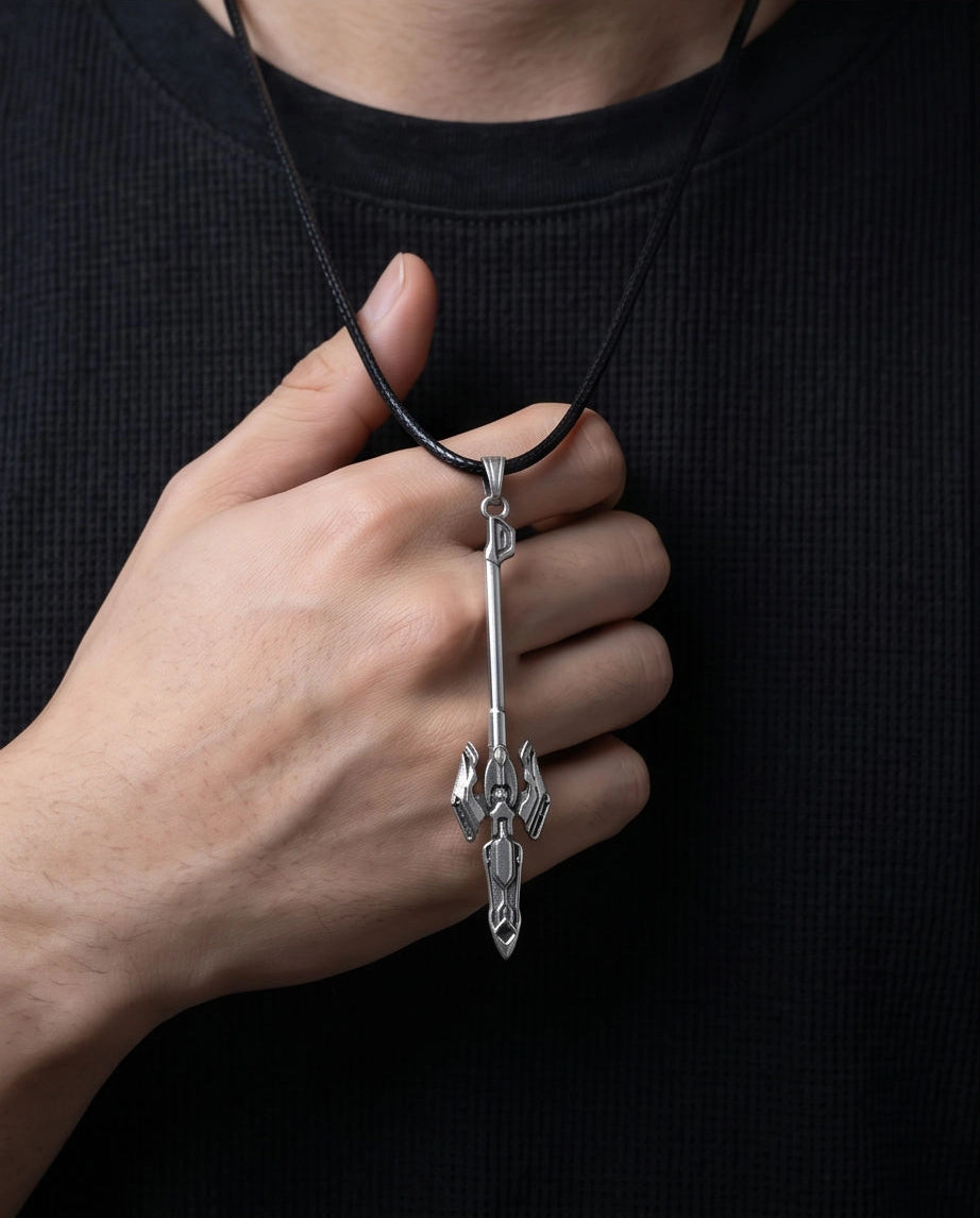 Futuristic Sci-Fi Spear Pendant Necklace
