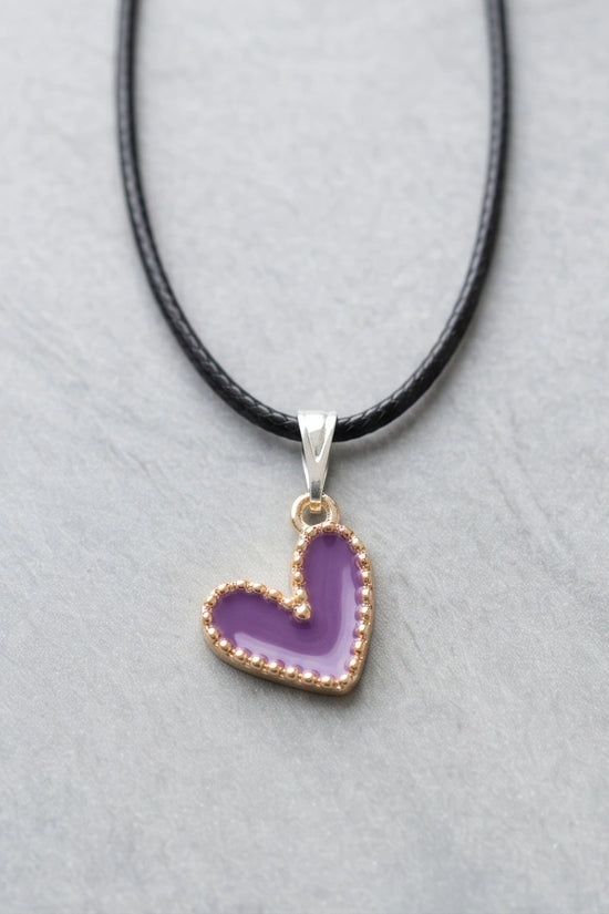 Whimsical Purple Heart Pendant