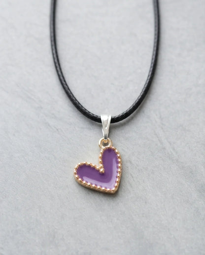 Whimsical Purple Heart Pendant