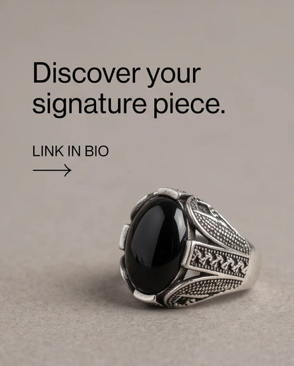 Obsidian Eclipse Stippled Signet Ring