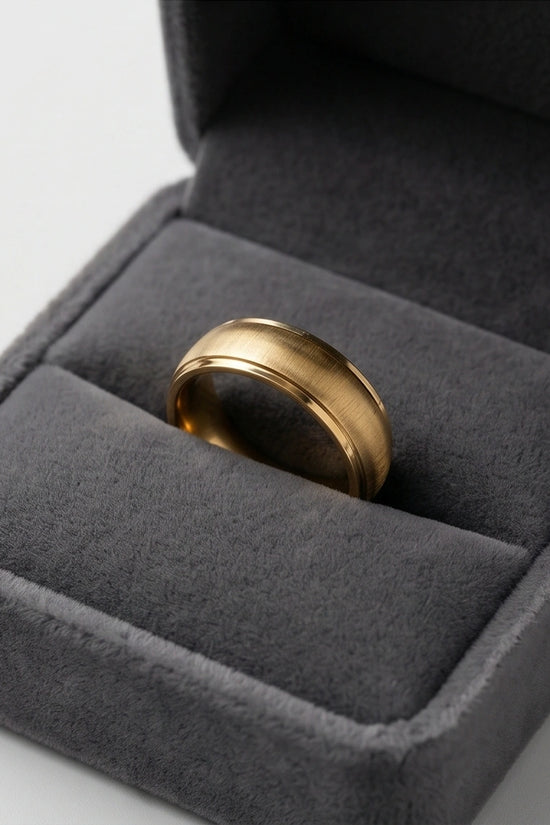 Classic Brushed Gold Band Ring