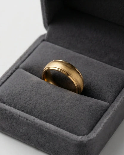 Classic Brushed Gold Band Ring