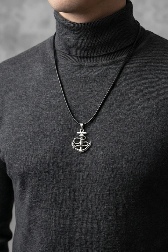 The Maritime Hope: Vintage Anchor & Rope Pendant Necklace