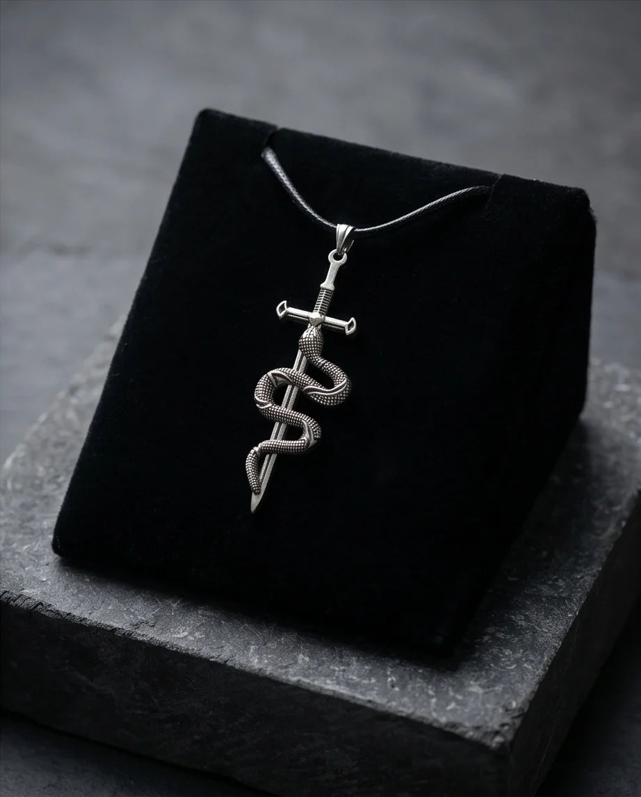 The Jormungandr Serpent Sword Necklace