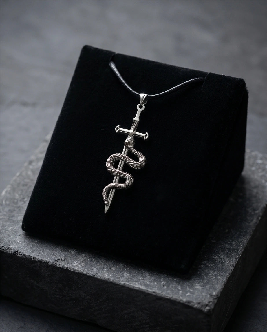 The Jormungandr Serpent Sword Necklace