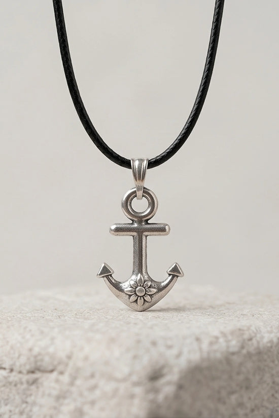 The Sunken Bloom: Vintage Anchor & Sunflower Pendant Necklace