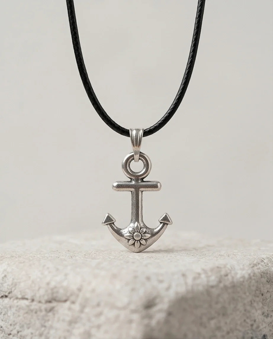 The Sunken Bloom: Vintage Anchor & Sunflower Pendant Necklace