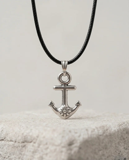 The Sunken Bloom: Vintage Anchor & Sunflower Pendant Necklace