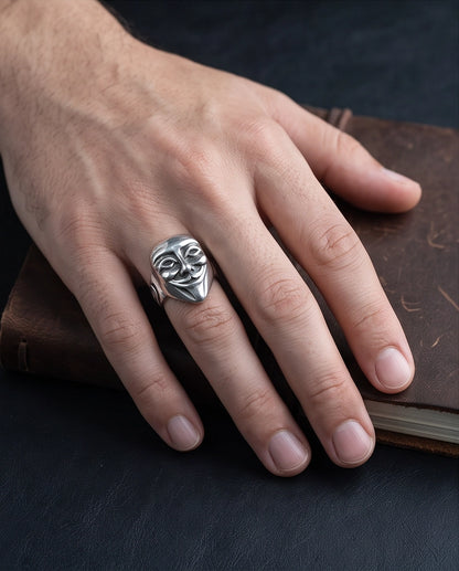 Guy Fawkes Mask Sculpted Ring