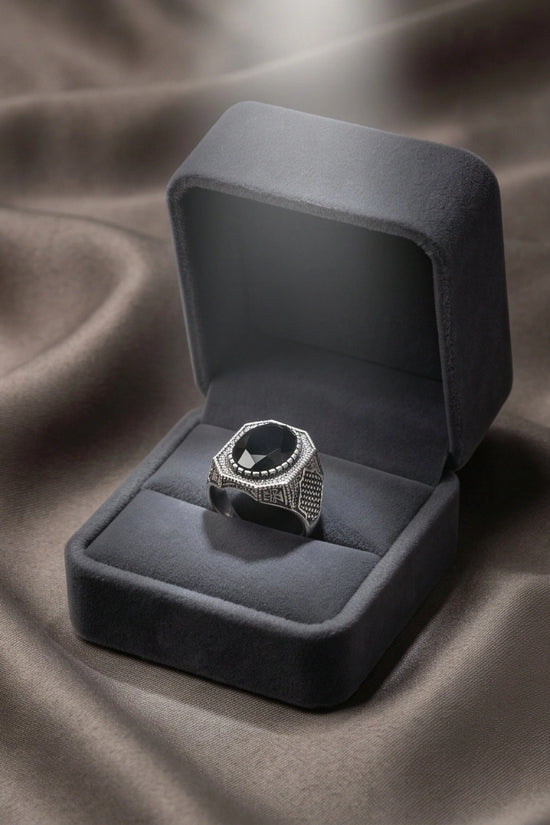 Vintage Ottoman Black Onyx Statement Ring