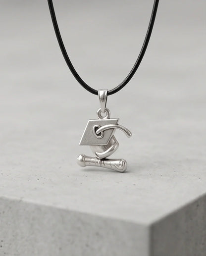 Silver Graduation Cap Pendant Necklace