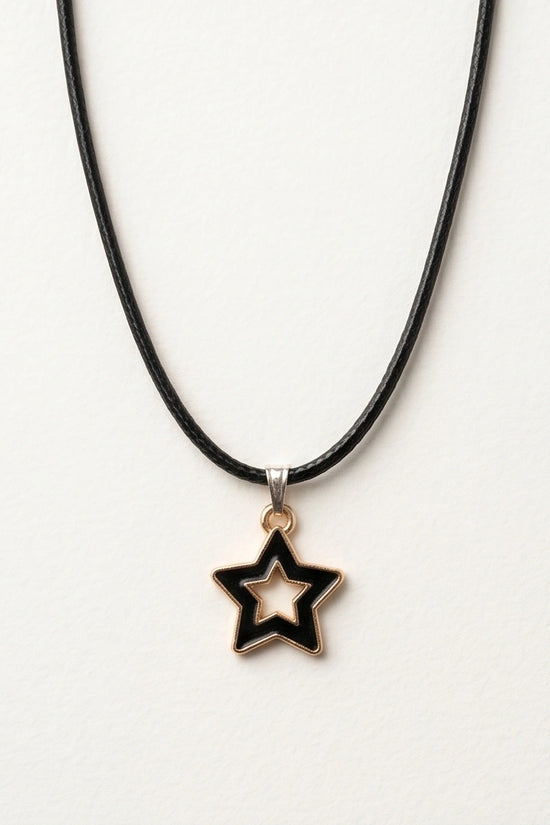 Gold and Black Layered Star Necklace