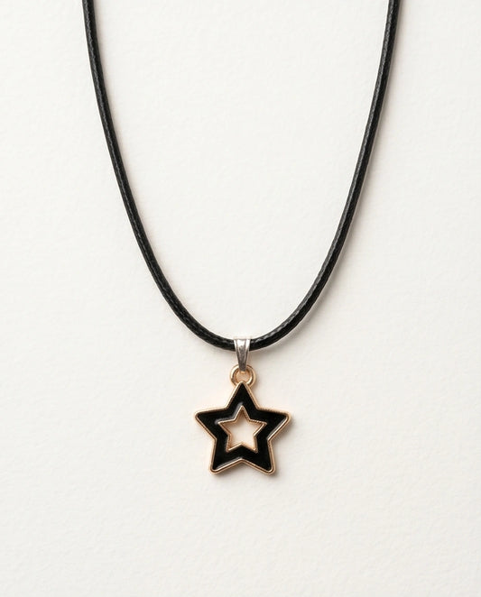 Gold and Black Layered Star Necklace