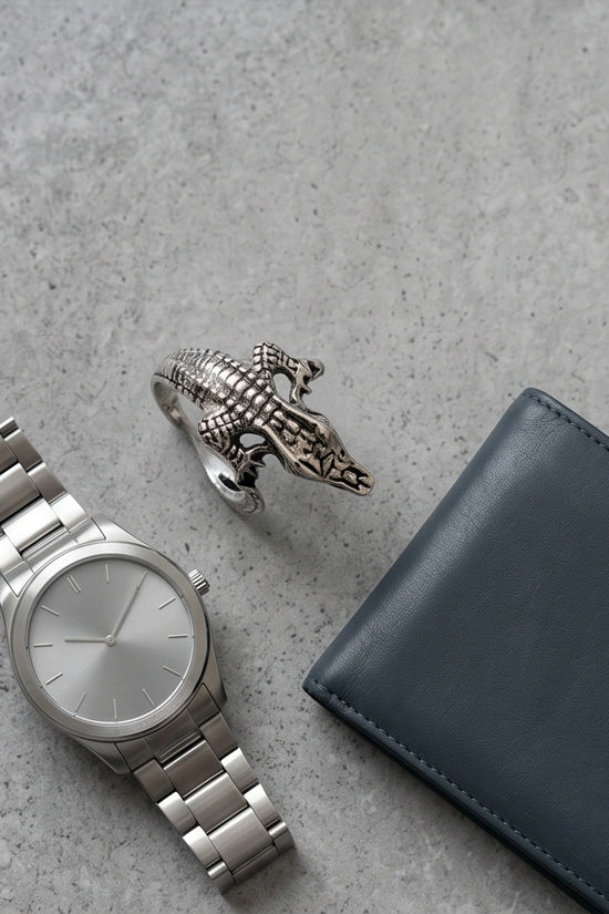 Vintage Sterling Crocodile Wrap Ring