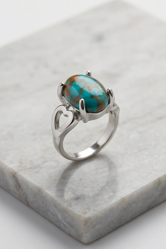 Earthborn Mosaic Turquoise Heart Ring
