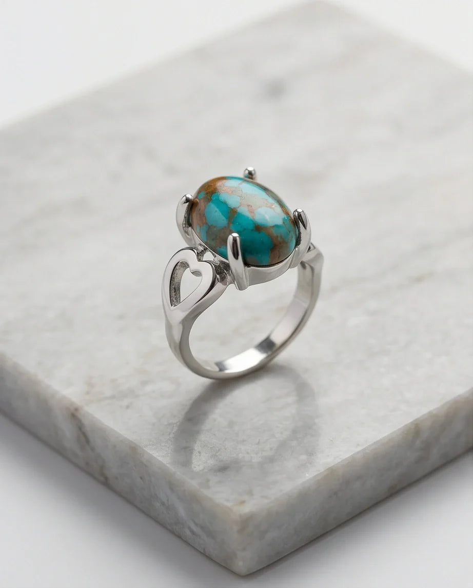 Earthborn Mosaic Turquoise Heart Ring