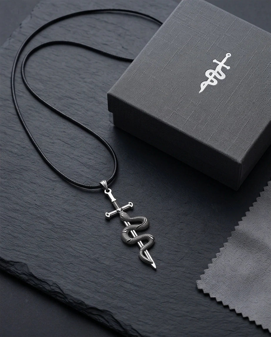 The Jormungandr Serpent Sword Necklace