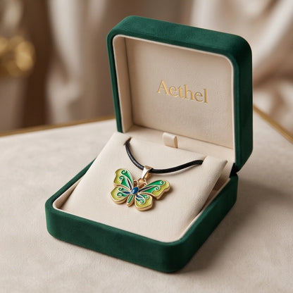 Vibrant Multi-Color Butterfly Pendant Necklace