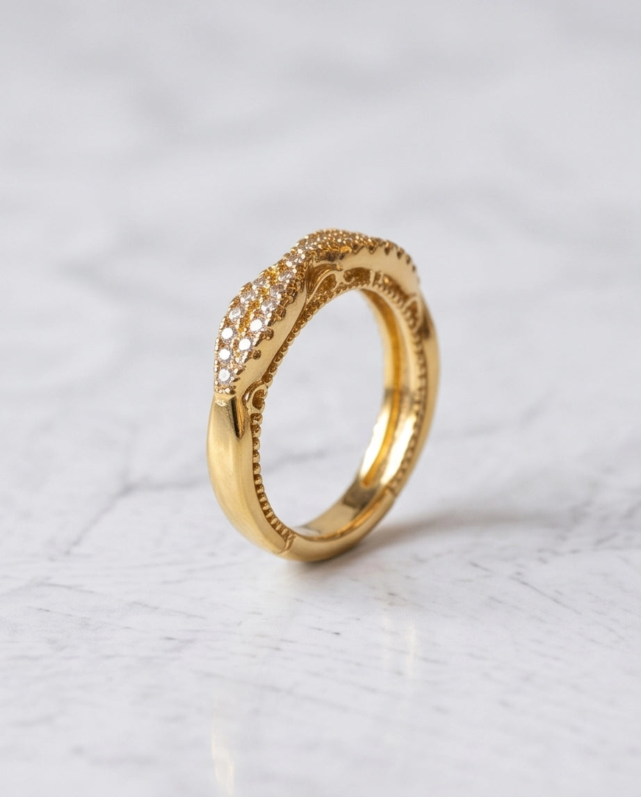Pavé Gold Infinity Bypass Band
