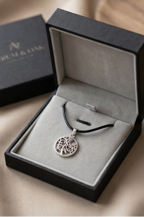 The Eternal Roots: Matte Silver Tree of Life Medallion Necklace