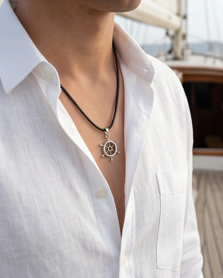 The Captain's Helm Wheel Necklace