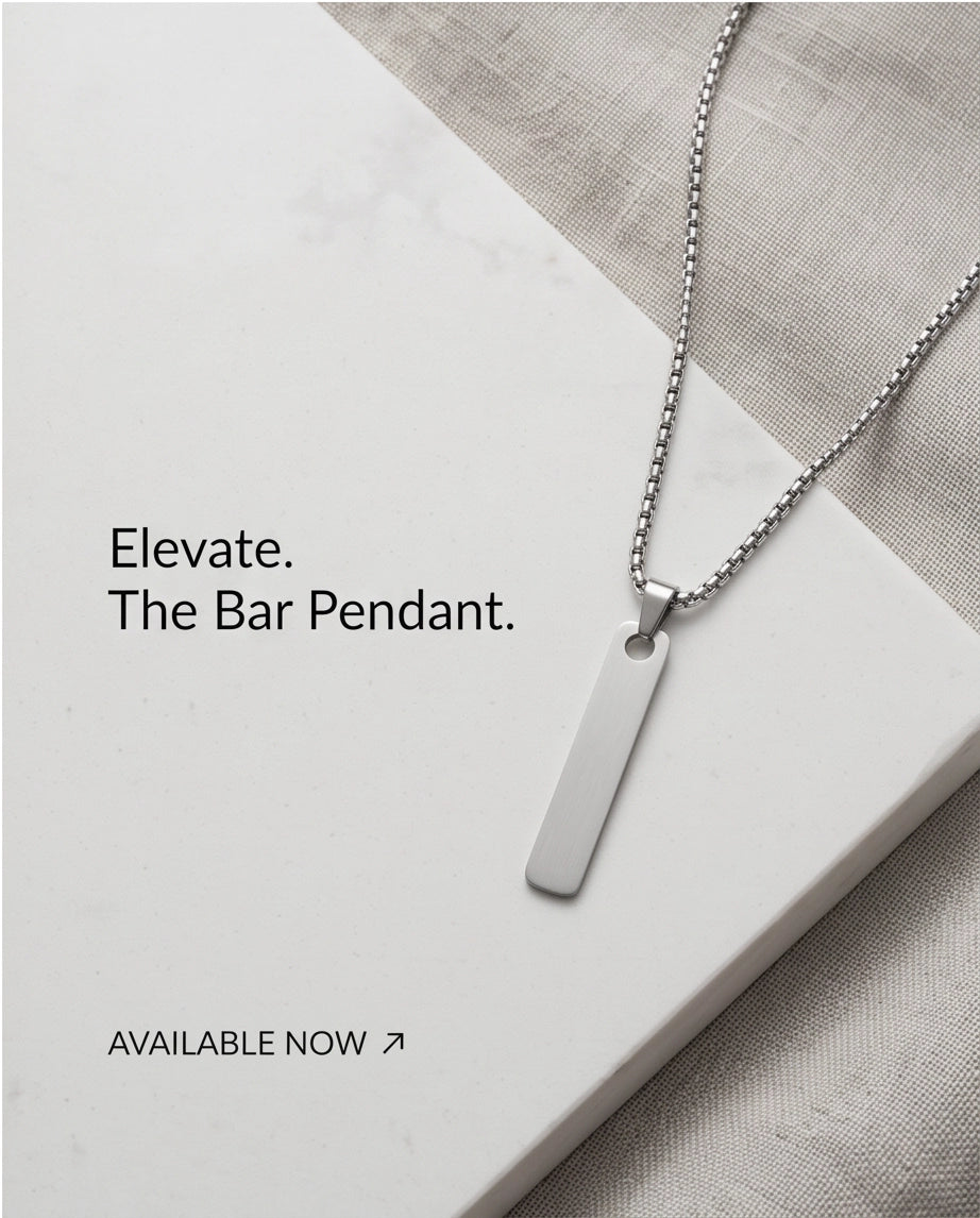 Silver Minimalist Bar Pendant Necklace