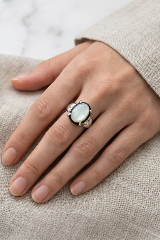 Iridescent Eclipse Statement Ring