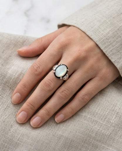Iridescent Eclipse Statement Ring