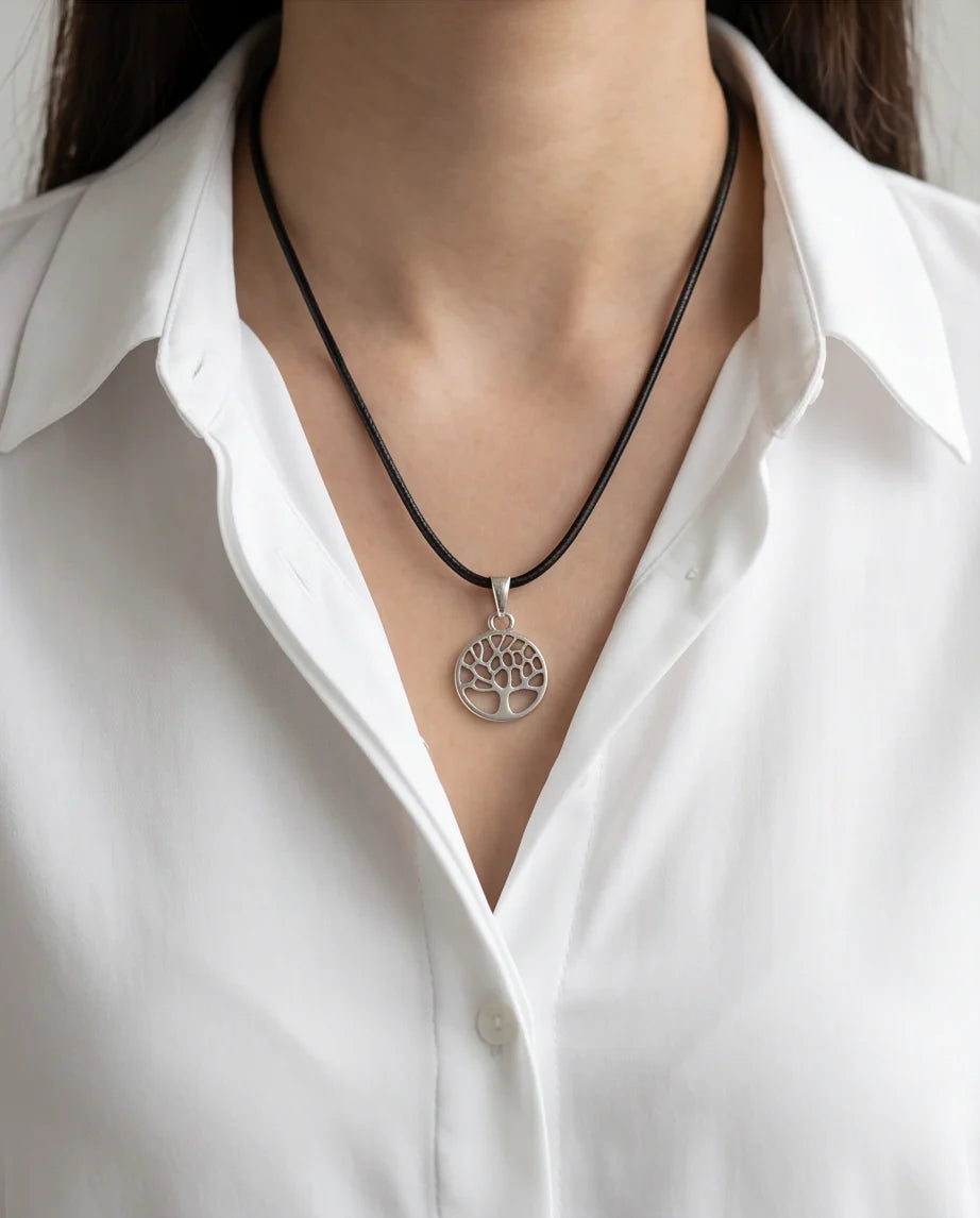Silver Cutout Tree of Life Necklace