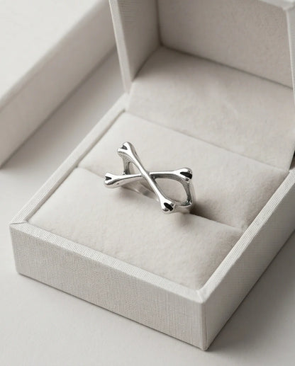 Gothic Sterling Silver Crossed Bones Ring
