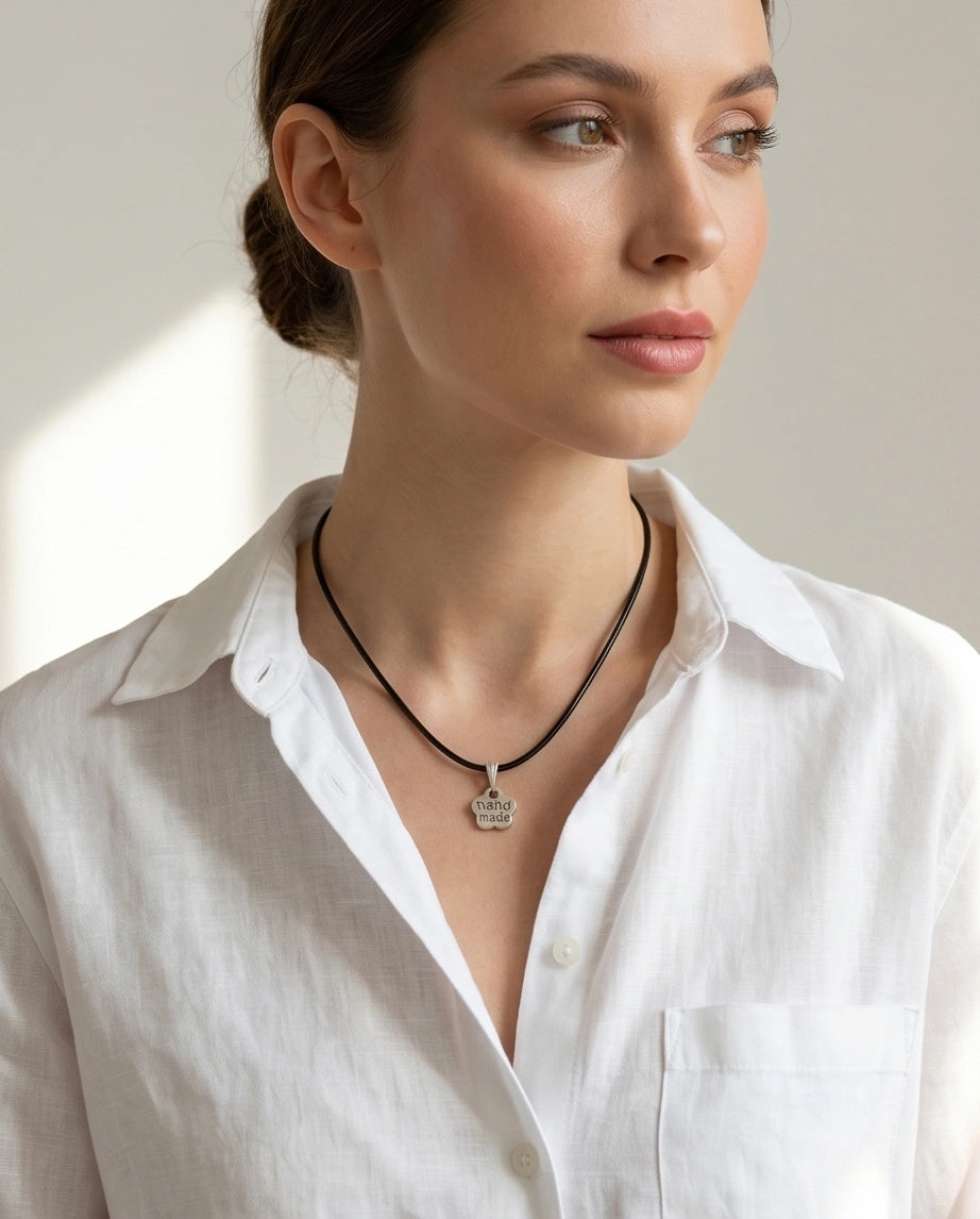 Silver Engraved Handmade Blossom Necklace