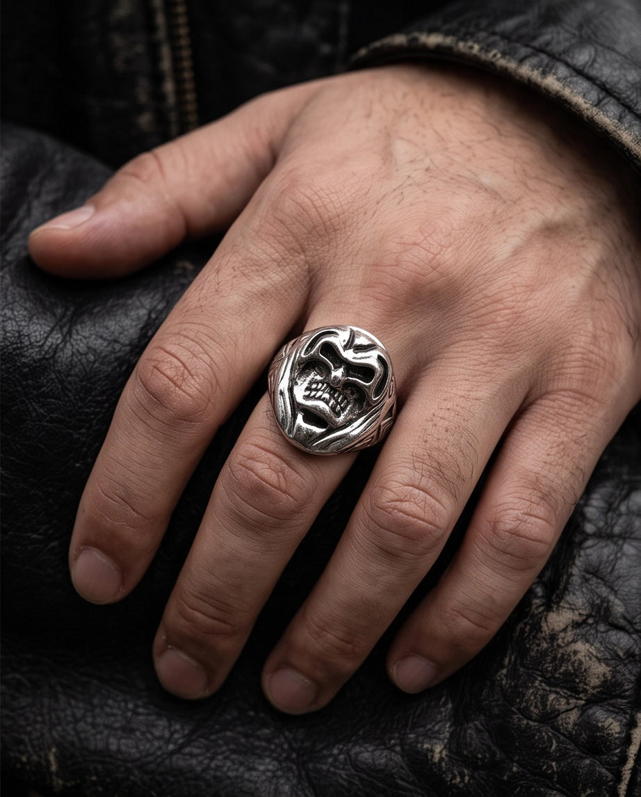 Hooded Reaper Sculpted Signet Ring