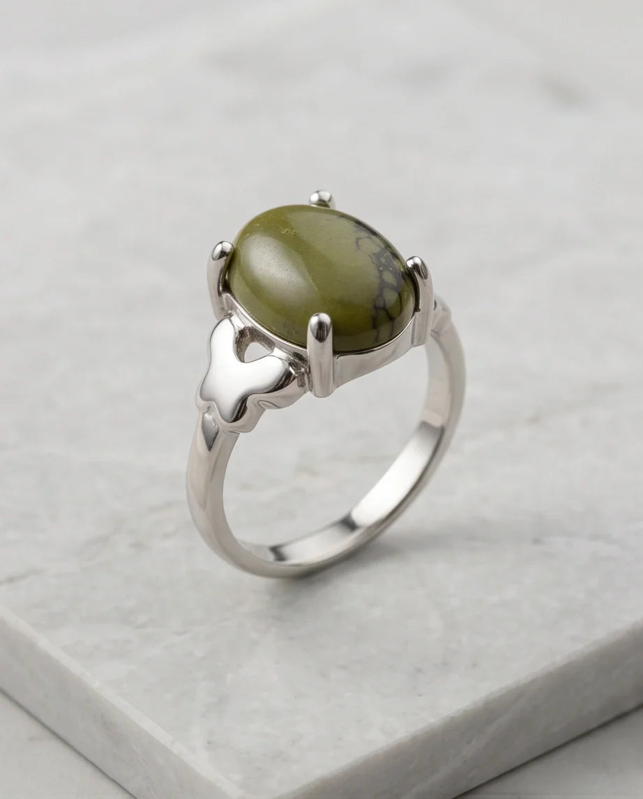 Olive Serpentine Butterfly Ring