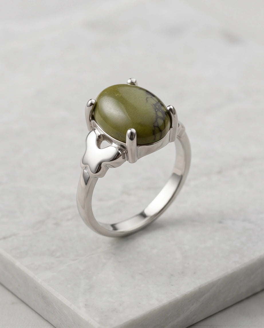 Olive Serpentine Butterfly Ring