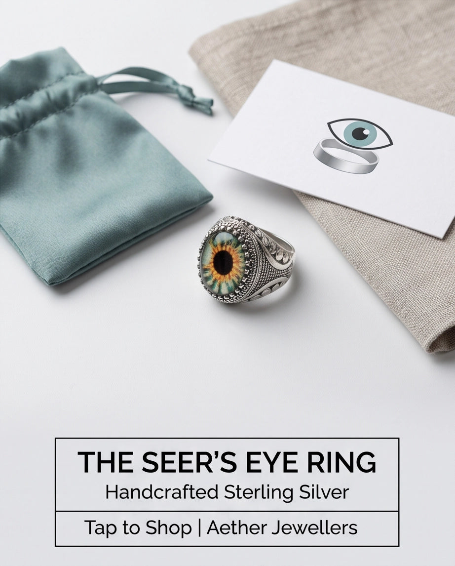Hazel Ocular Beaded Medallion Silver Ring