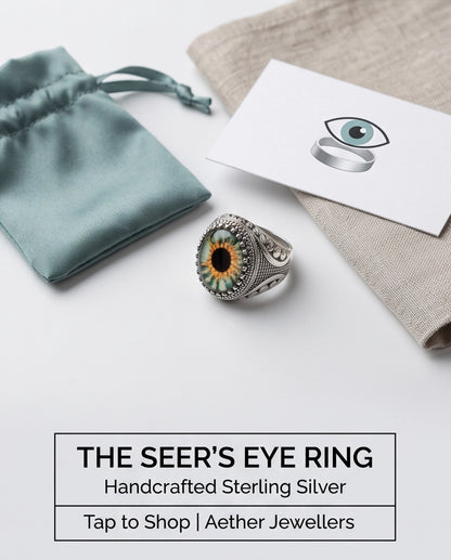 Hazel Ocular Beaded Medallion Silver Ring