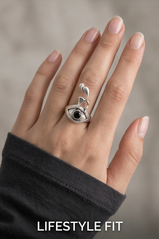 Gothic Evil Eye Abstract Figural Ring