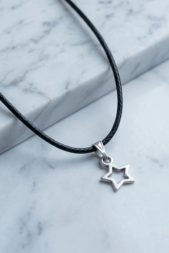 Silver Open Star Pendant Necklace