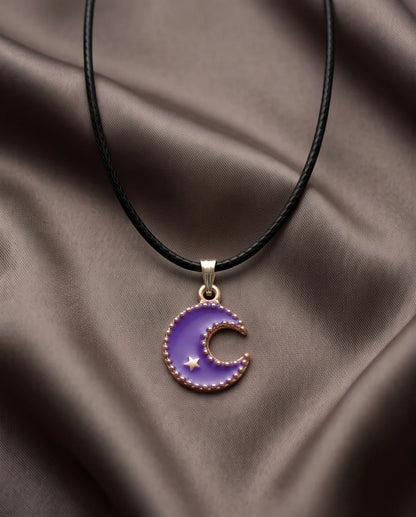 Celestial Purple Crescent Moon Pendant