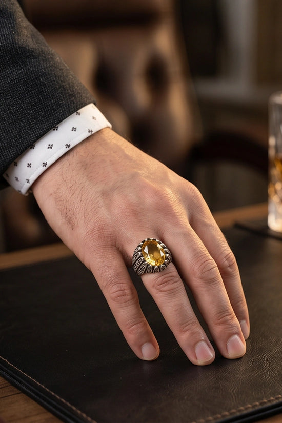 Imperial Citrine Citadel Silver Ring