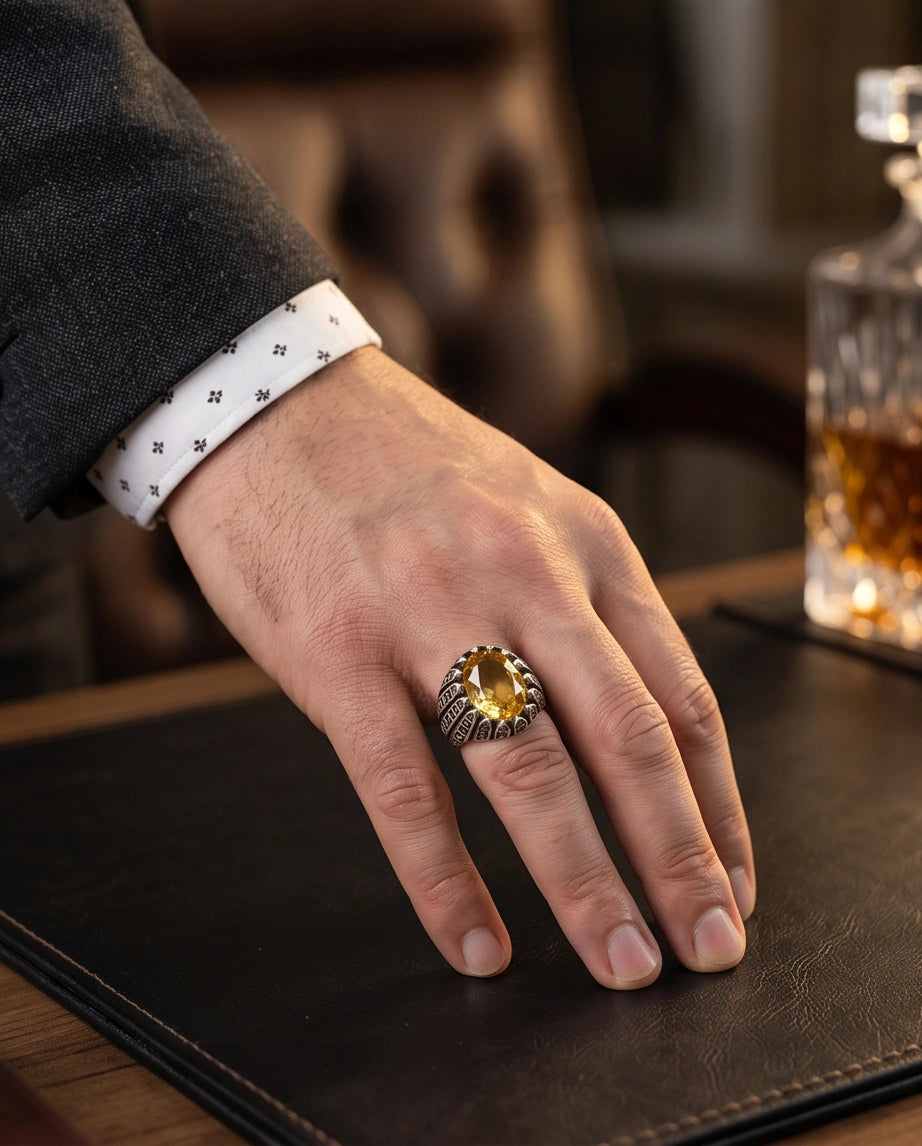 Imperial Citrine Citadel Silver Ring
