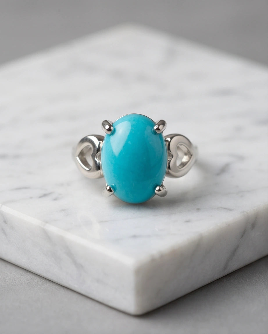 Celestial Heart Azure Turquoise Ring