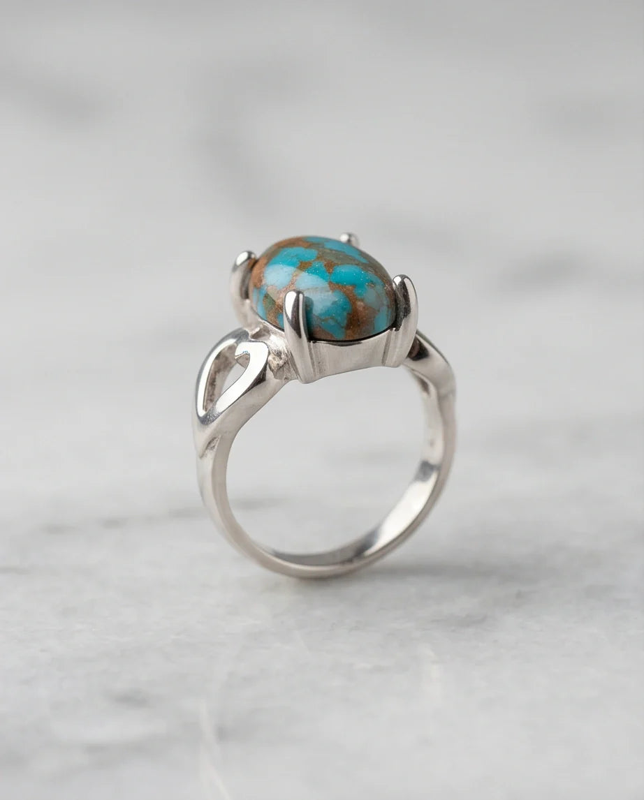 Earthborn Mosaic Turquoise Heart Ring