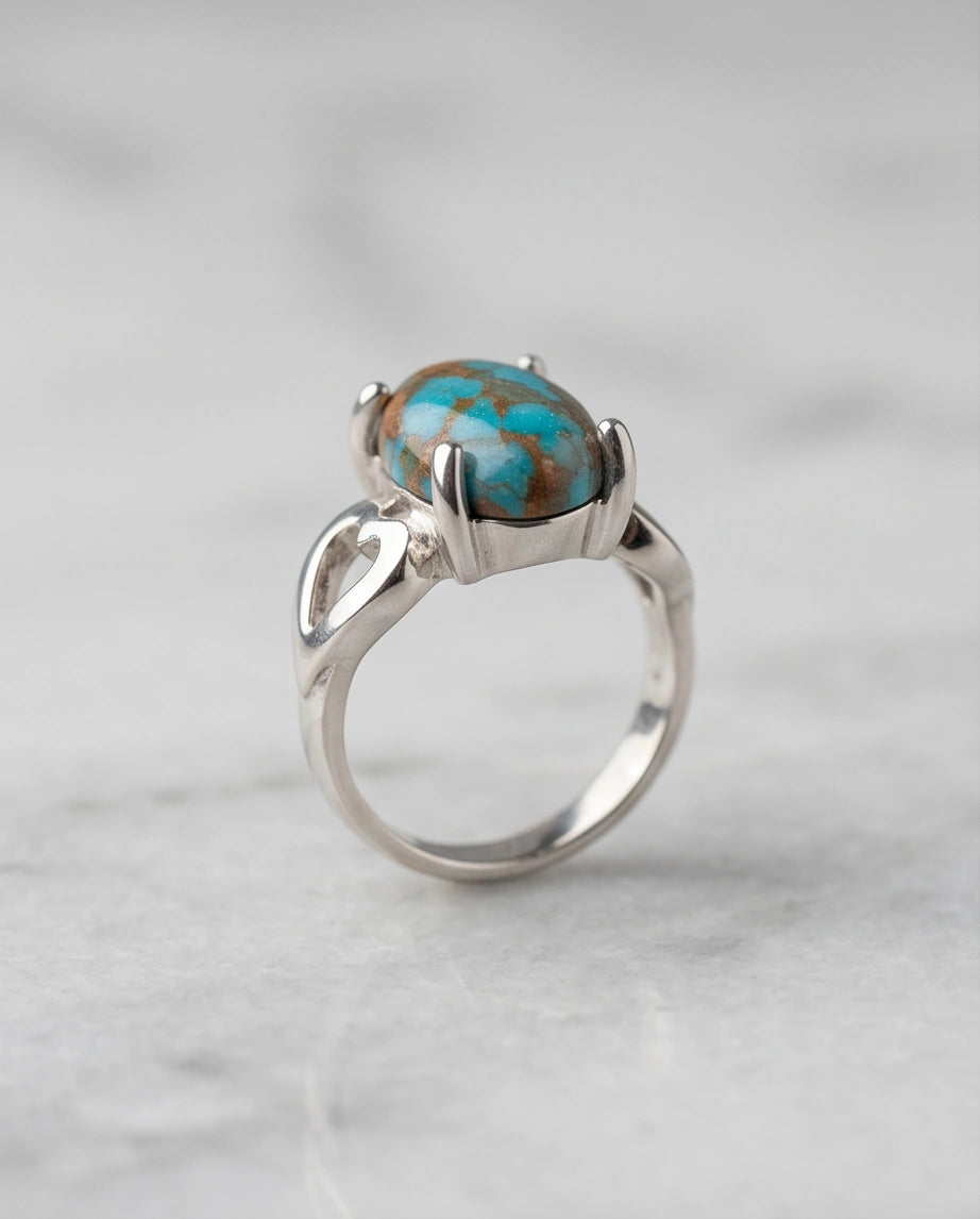 Earthborn Mosaic Turquoise Heart Ring