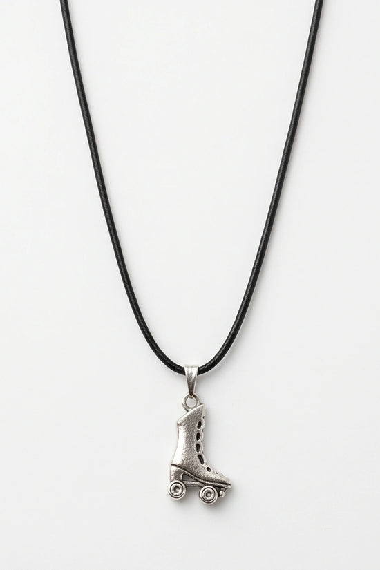 Silver Roller Skate Pendant Necklace