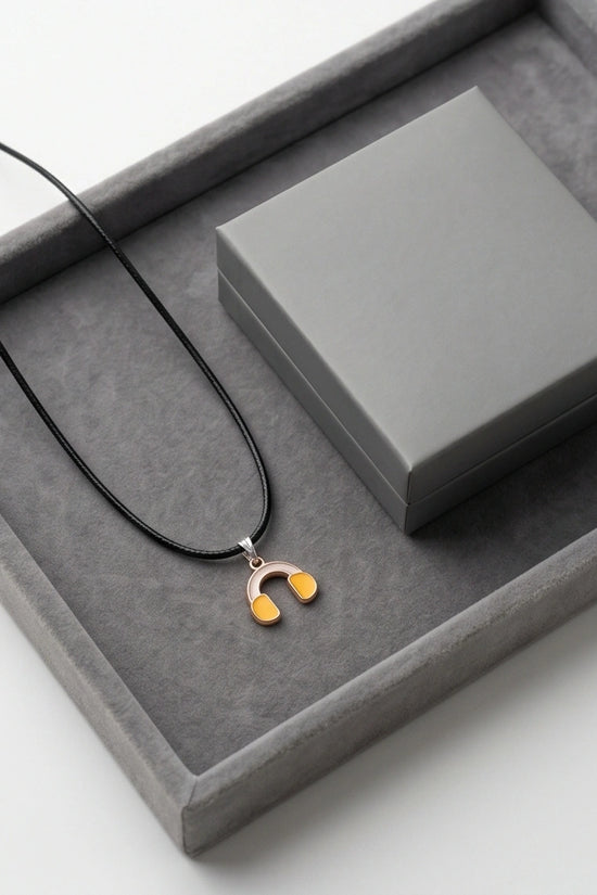 Gold and Yellow Headphones Necklace