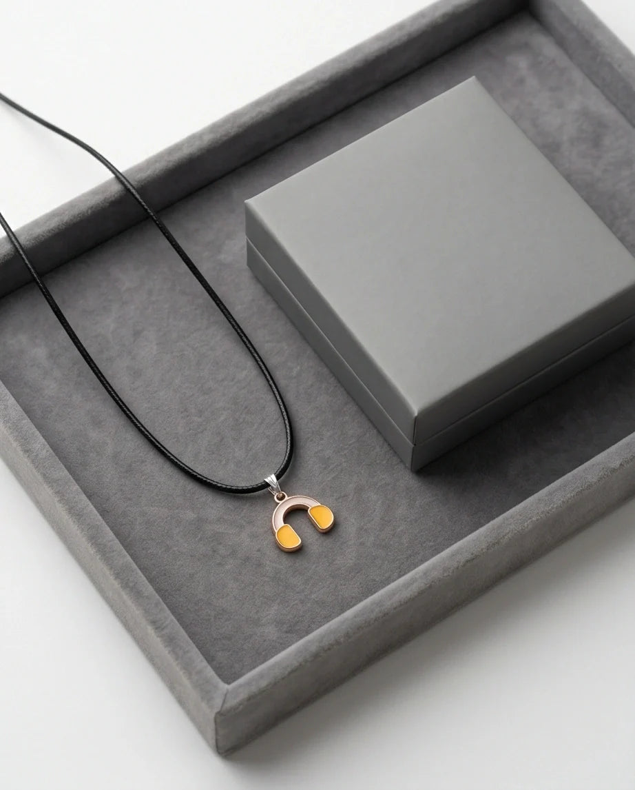 Gold and Yellow Headphones Necklace