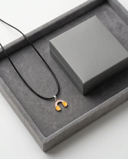 Gold and Yellow Headphones Necklace