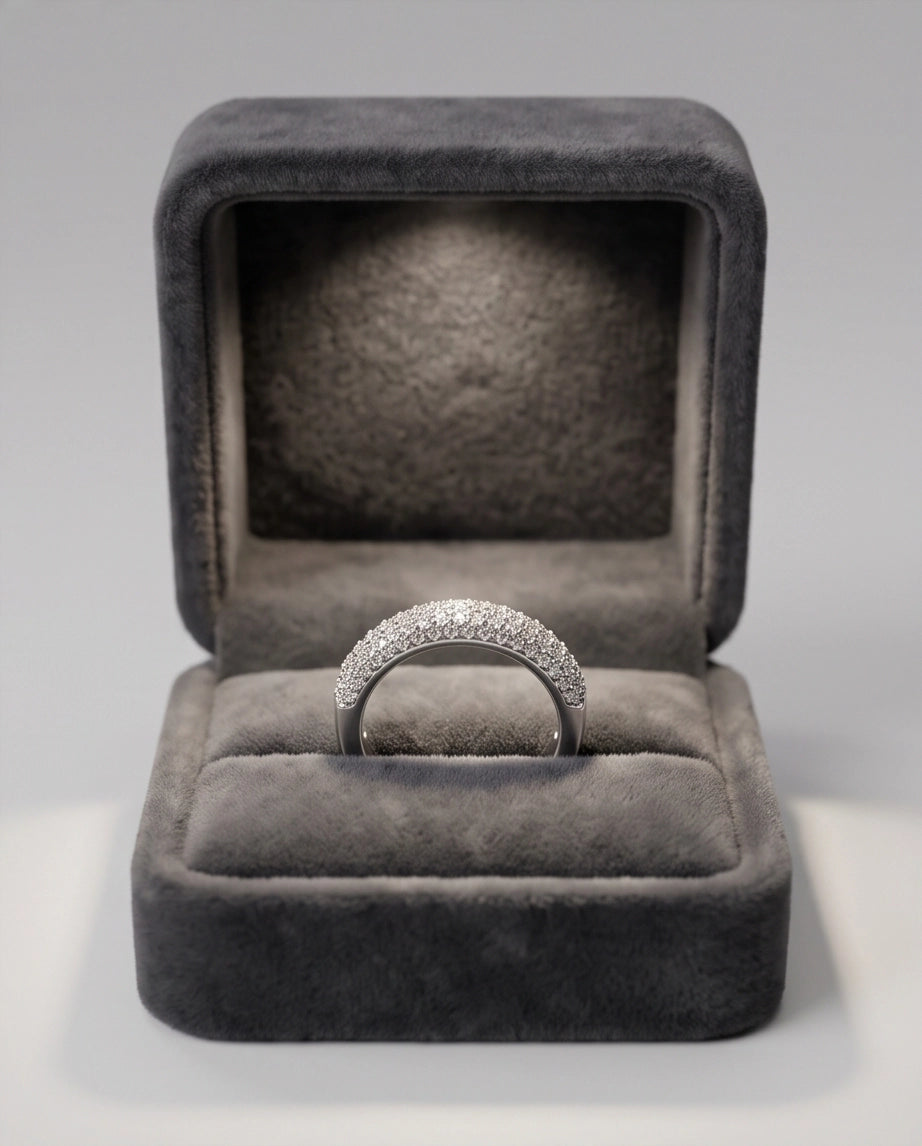 Multi-Row Pavé Curved Dome Band